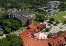 Upper view of the campus of the Federal University of Minas Gerais in Brazil.